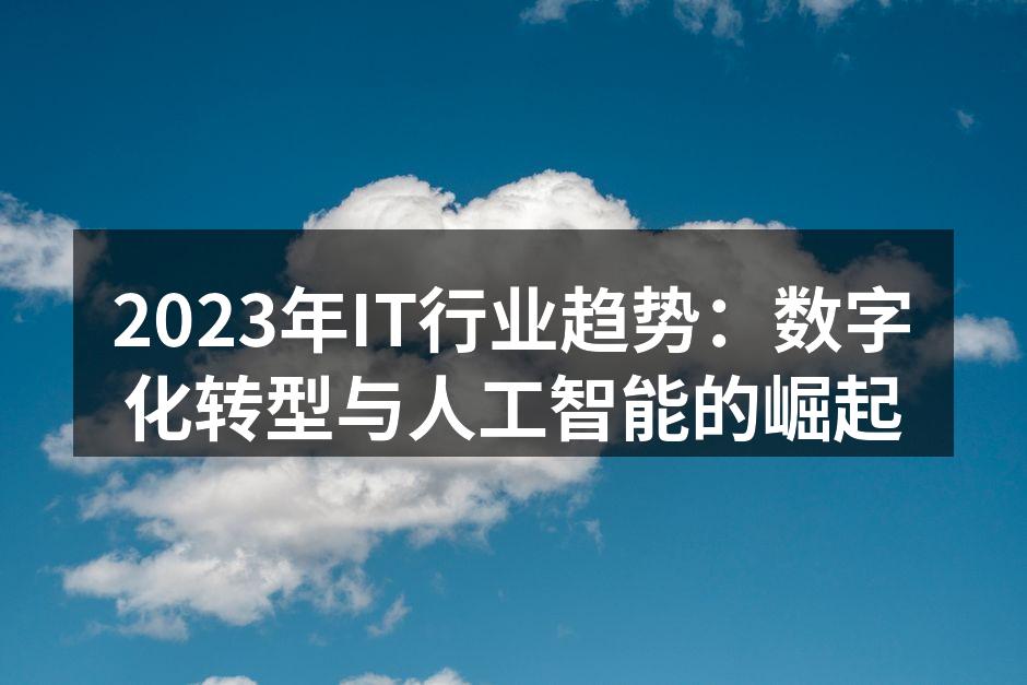 2023年IT行业趋势:数字化转型与人工